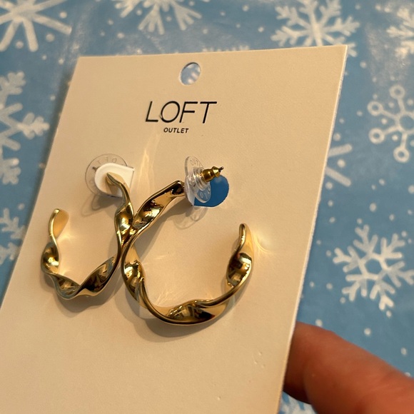 LOFT Gold Jewelry Set, Multi Layered Necklace, Hoop Earrings, & Beaded Bracelet - Picture 16 of 16